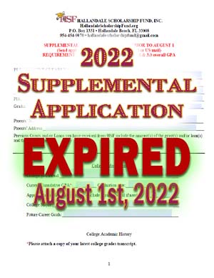 EXPIRED: Hallandale Supplemental Application